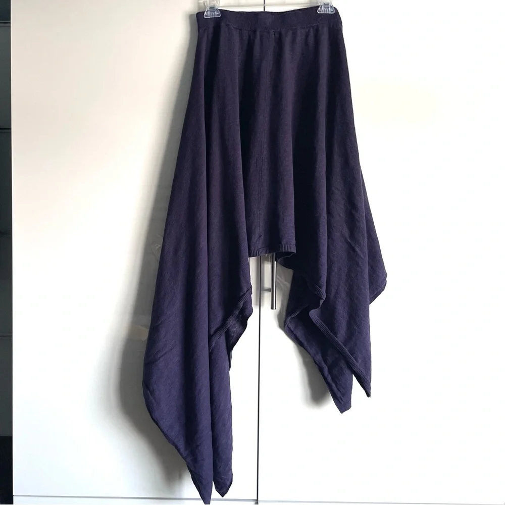 Free People Free-est Indigo Asymmetric Hem Sweater Skirt in Plummery Size M NWT